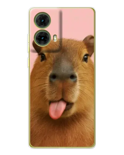 Чехол для Motorola MOTO G85 с картинкой «Капибара с языком» Чехол для Motorola MOTO G85 с картинкой «Капибара с языком»