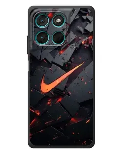 Чехол для Motorola MOTO G86 Power с картинкой «Nike — эффект разломов»