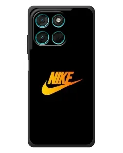 Чехол для Motorola MOTO G86 Power с картинкой «Золотой логотип Nike»