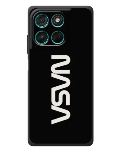 Чехол для Motorola MOTO G86 Power с картинкой «NASA — вертикальный логотип»