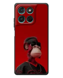 Чехол для Motorola MOTO G86 Power с картинкой «Bored Ape в красном»