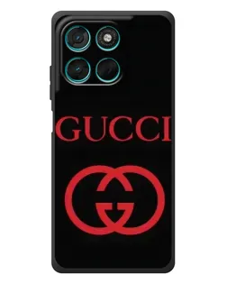 Чехол для Motorola MOTO G86 Power с картинкой «Gucci — красный логотип»