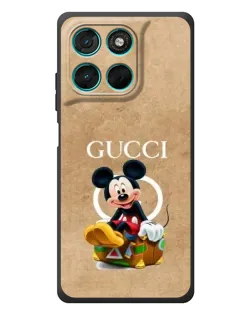 Чехол для Motorola MOTO G86 Power с картинкой «Микки Маус Gucci — крафт»