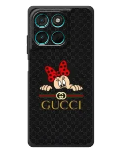 Чехол для Motorola MOTO G86 Power с картинкой «Минни Маус Gucci — черный»