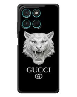 Чохол для Motorola MOTO G86 Power з картинкою «Gucci — срібний лев»