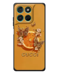 Чохол для Motorola MOTO G86 Power з картинкою «Gucci — золоті метелики»