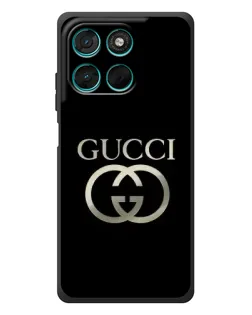 Чохол для Motorola MOTO G86 Power з картинкою «Gucci — золото на чорному»