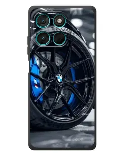 Чехол для Motorola MOTO G86 Power с картинкой «Колесо BMW вблизи»