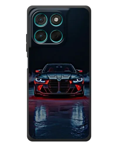 Чехол для Motorola MOTO G86 Power с картинкой «BMW на мокрой дороге»