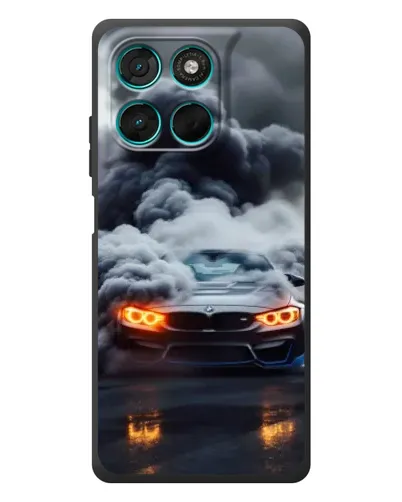 Чехол для Motorola MOTO G86 Power с картинкой «BMW в дыму»