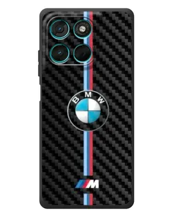 Чехол для Motorola MOTO G86 Power с картинкой «Эмблема BMW и карбон»