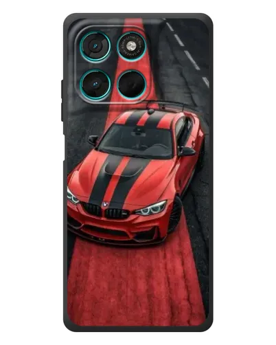 Чехол для Motorola MOTO G86 Power с картинкой «BMW на красной дорожке»