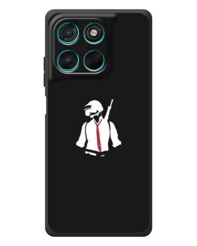 Чехол для Motorola MOTO G86 Power с картинкой «PUBG — силуэт воина»