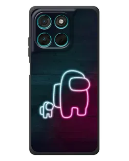 Чехол для Motorola MOTO G86 Power с картинкой «Among Us неон-арт»