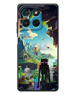Чехол для Motorola MOTO G86 Power с картинкой «Эндермен в лесу»
