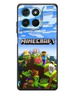 Чехол для Motorola MOTO G86 Power с картинкой «Minecraft классический мир»