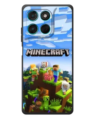 Чехол для Motorola MOTO G86 Power с картинкой «Minecraft классический мир»
