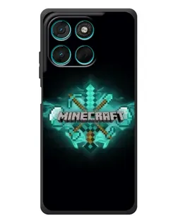 Чехол для Motorola MOTO G86 Power с картинкой «Minecraft Diamond лого»