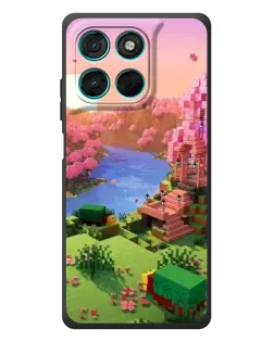 Чехол для Motorola MOTO G86 Power с картинкой «Розовое дерево Minecraft»