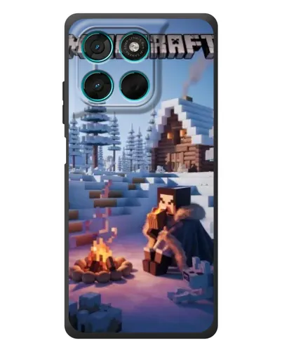 Чехол для Motorola MOTO G86 Power с картинкой «Зимний Minecraft»