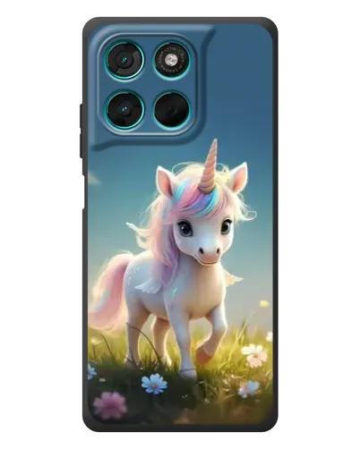 Чехол для Motorola MOTO G86 Power с картинкой «Единорог на поляне»