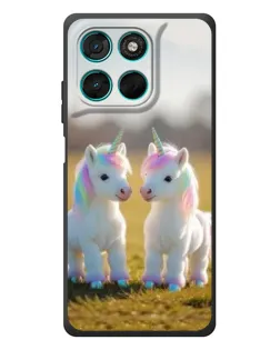 Чехол для Motorola MOTO G86 Power с картинкой «Пара единорогов»