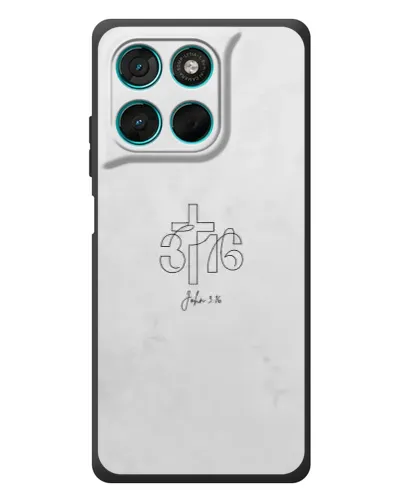 Чехол для Motorola MOTO G86 Power с картинкой «Иоанна 3:16 Крест»