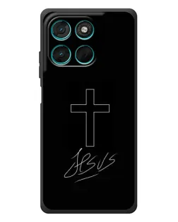 Чехол для Motorola MOTO G86 Power с картинкой «Графический крест Jesus»