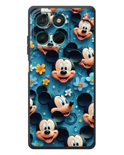 Чехол для Motorola MOTO G86 Power с картинкой «Паттерн Микки и Минни»