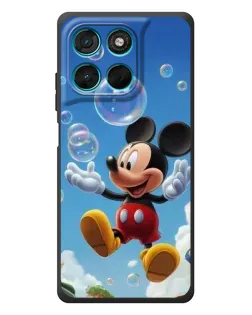 Чехол для Motorola MOTO G86 Power с картинкой «Mickey и мыльные пузыри»