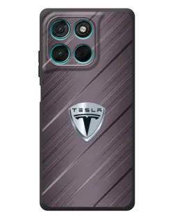 Чехол для Motorola MOTO G86 Power с картинкой «Металлическая текстура Tesla»