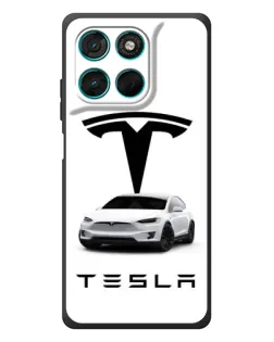 Чехол для Motorola MOTO G86 Power с картинкой «Tesla White Style»