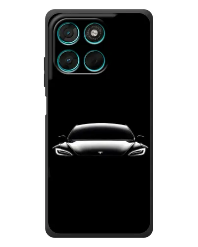 Чехол для Motorola MOTO G86 Power с картинкой «Фары Tesla Night»