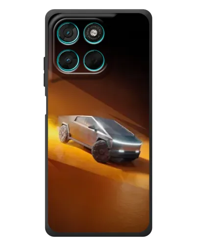 Чехол для Motorola MOTO G86 Power с картинкой «Cybertruck в пустыне»