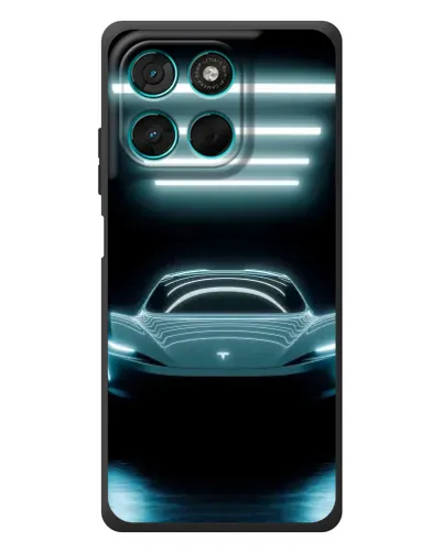 Чехол для Motorola MOTO G86 Power с картинкой «Tesla в неоне»