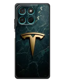Чехол для Motorola MOTO G86 Power с картинкой «Мраморная Tesla Gold»