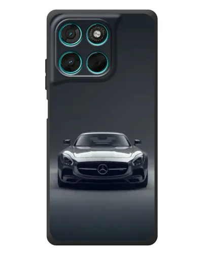 Чехол для Motorola MOTO G86 Power с картинкой «Mercedes на черном»