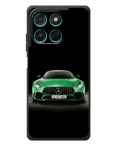 Чехол для Motorola MOTO G86 Power с картинкой «Mercedes — неоновый лого»