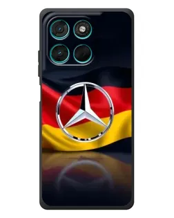 Чехол для Motorola MOTO G86 Power с картинкой «Mercedes — флаг Германии»