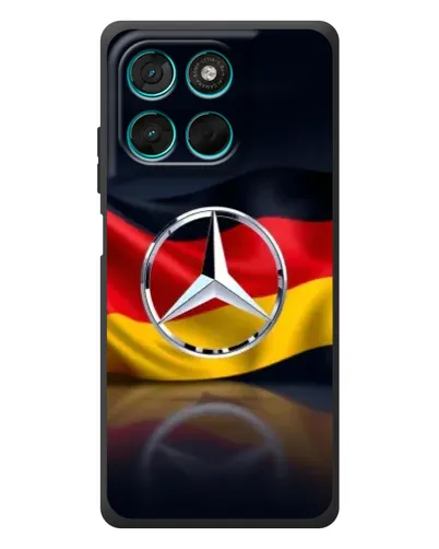 Чехол для Motorola MOTO G86 Power с картинкой «Mercedes — флаг Германии»