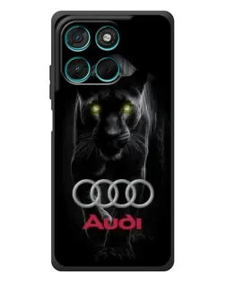 Чехол для Motorola MOTO G86 Power с картинкой «Пантера и Audi»