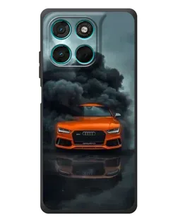 Чехол для Motorola MOTO G86 Power с картинкой «Audi в облаках дыма»