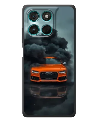 Чехол для Motorola MOTO G86 Power с картинкой «Audi в облаках дыма»