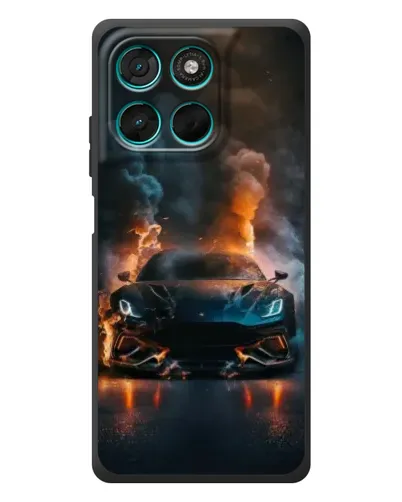 Чехол для Motorola MOTO G86 Power с картинкой «Lamborghini дымная эстетика»