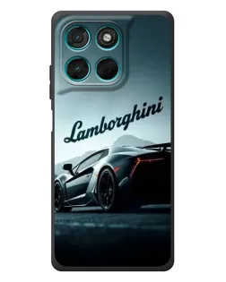 Чехол для Motorola MOTO G86 Power с картинкой «Классическая надпись Lamborghini»
