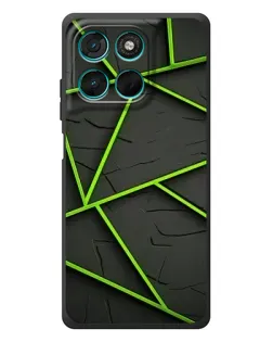 Чехол для Motorola MOTO G86 Power с картинкой «Зеленые геометрические линии»