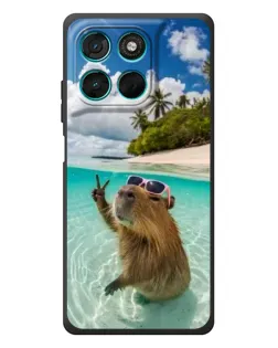 Чохол для Motorola MOTO G86 Power з картинкою «Капібара на морі»