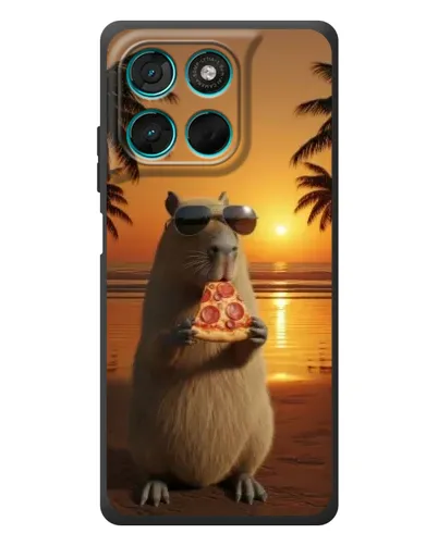Чехол для Motorola MOTO G86 Power с картинкой «Капибара с пиццей» Чехол для Motorola MOTO G86 Power с картинкой «Капибара с пиццей»