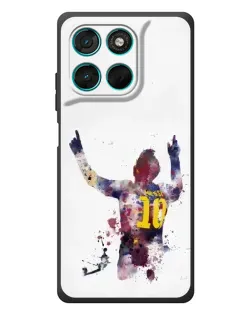 Чехол для Motorola MOTO G86 Power с картинкой «Акварельный Месси Барселона»