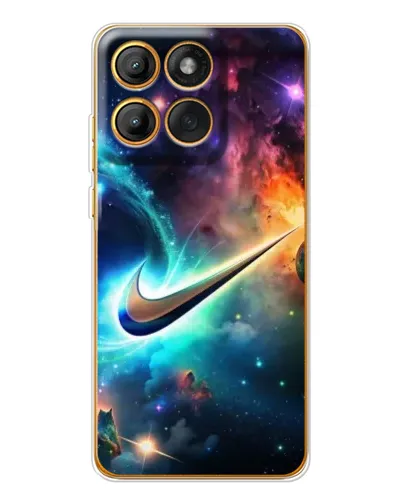 Чехол для Motorola MOTO G86 с картинкой «Космический Nike Swoosh»